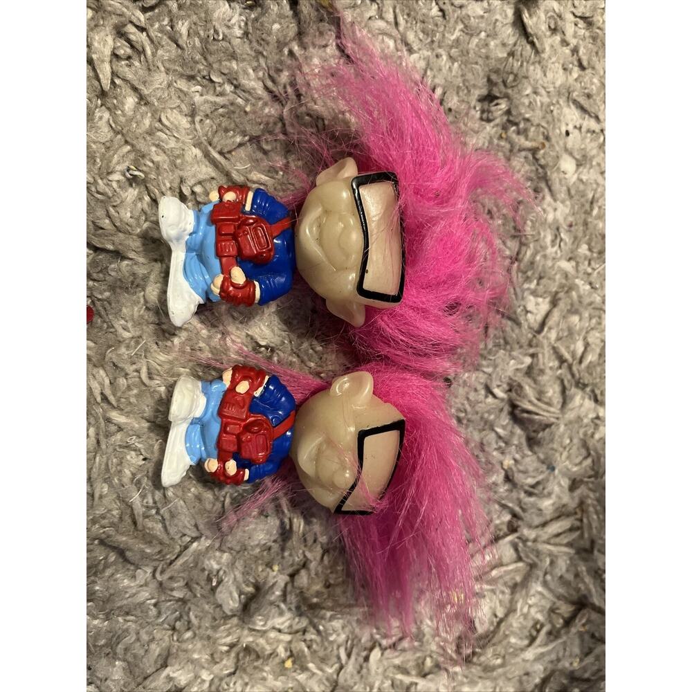 2 Vintage Burger King Glow in the Dark Trolls 1993 Dolls Figurines